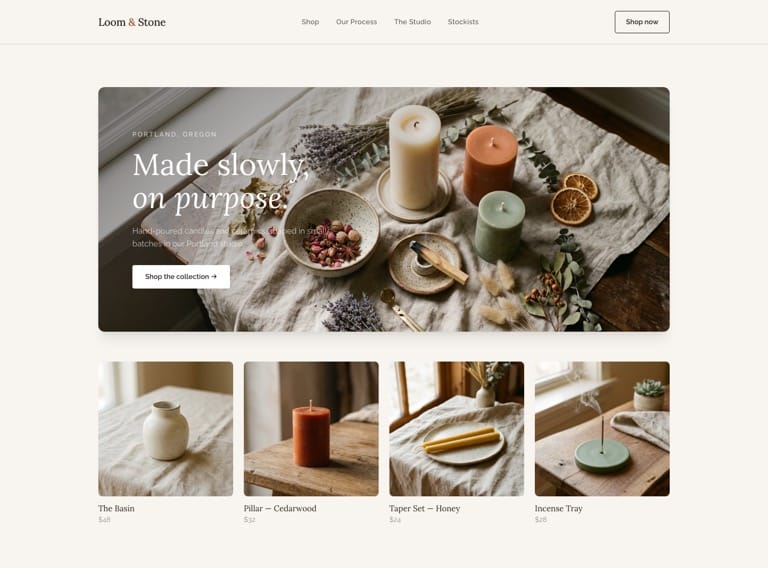 Small ecommerce — live demo site built with SiteShip