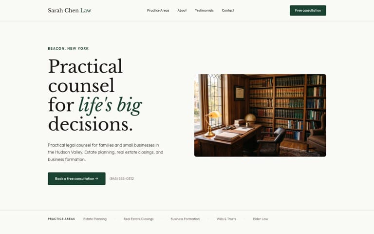 Lawyer or law firm — live demo site built with SiteShip