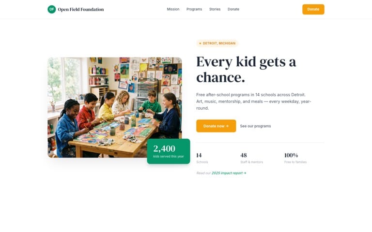 Nonprofit — live demo site built with SiteShip